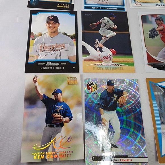Huston Astro Team MLB 28 Auto Baseball Card Lot Topps Fleer RC's NM Raw Mixed yr - Picture 7 of 13